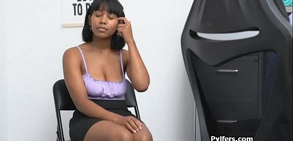  Big tit black thief busted and fucked at the office